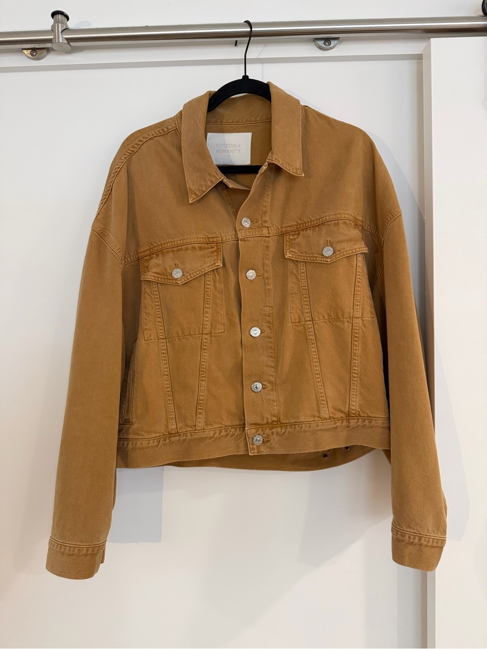 Citizens Of Humanity Quira Camel/Tan Cropped Denim Jacket